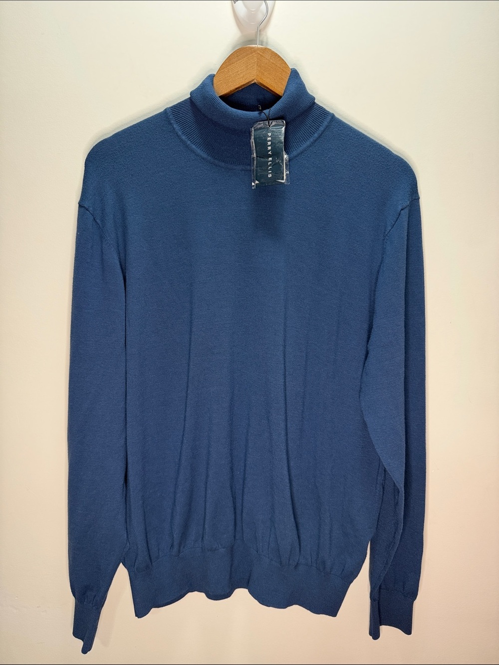 Perry Ellis Men’s Slate Blue Turtleneck Sweater Size XXL 28x26